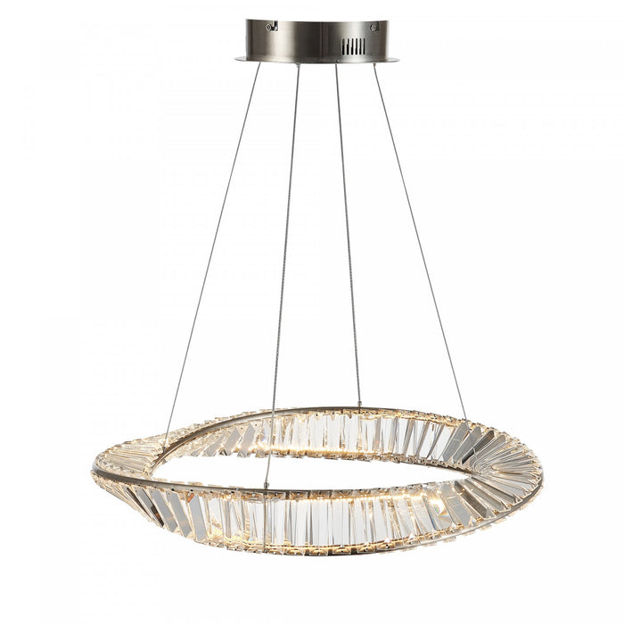 Luminaire suspendu Stella nickel satiné à DEL de 25 W