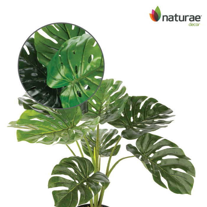 Monstera artificiel de 23 po en pot noir