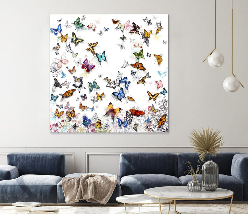 Œuvre d’art murale Giant Art « Papillon » 54 x 54