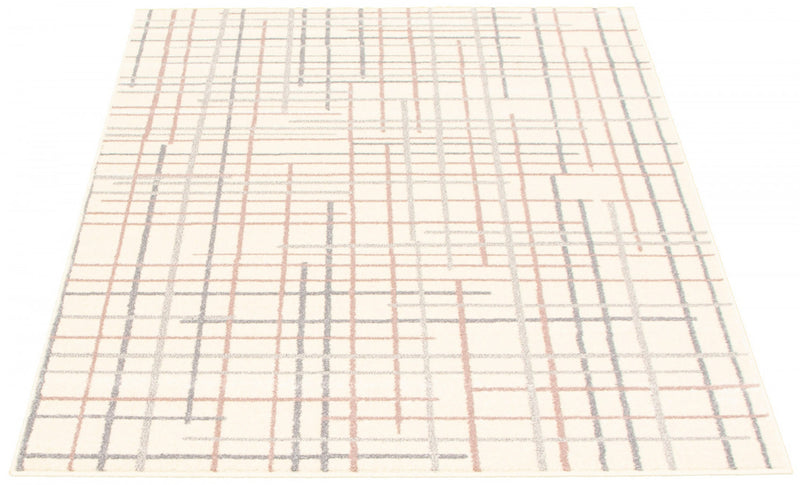 Carpette Taite crème-argent - 3 pi 11 pox 5 pi 7 po