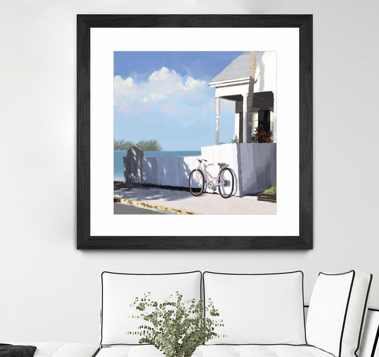 Œuvre d’art murale encadrée noire et mate « Key West Cabana Ii » 30 x 30