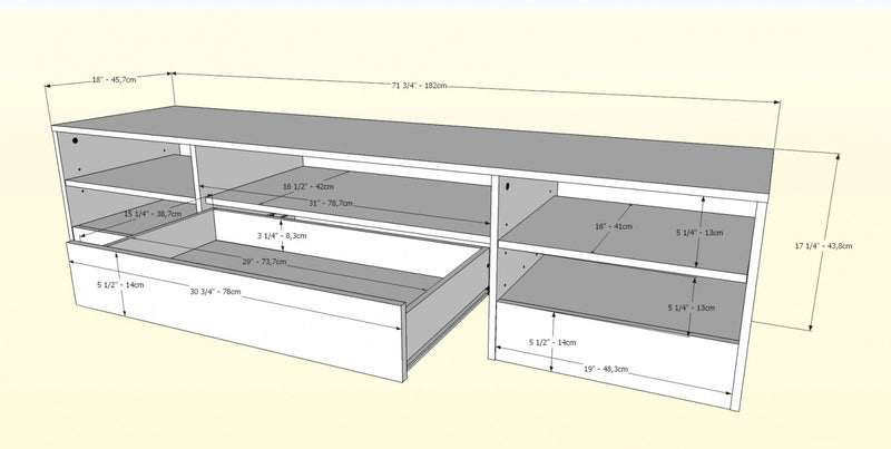 Meuble pour téléviseur Nordika de 72 po - gris foncé