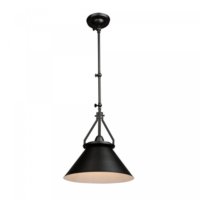 Luminaire suspendu de style applique murale Brydon noir à 1 ampoule