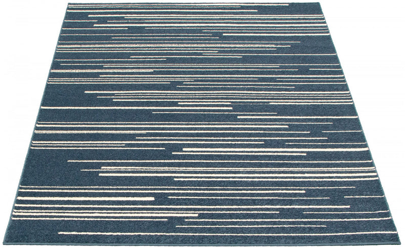 Carpette Faith couleur pétrole-crème - 5 pi 3 pox 7 pi 3 po