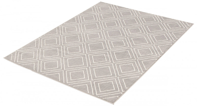 Carpette August gris géodeblanc 7 pi 10 po x 10 pi 2 po