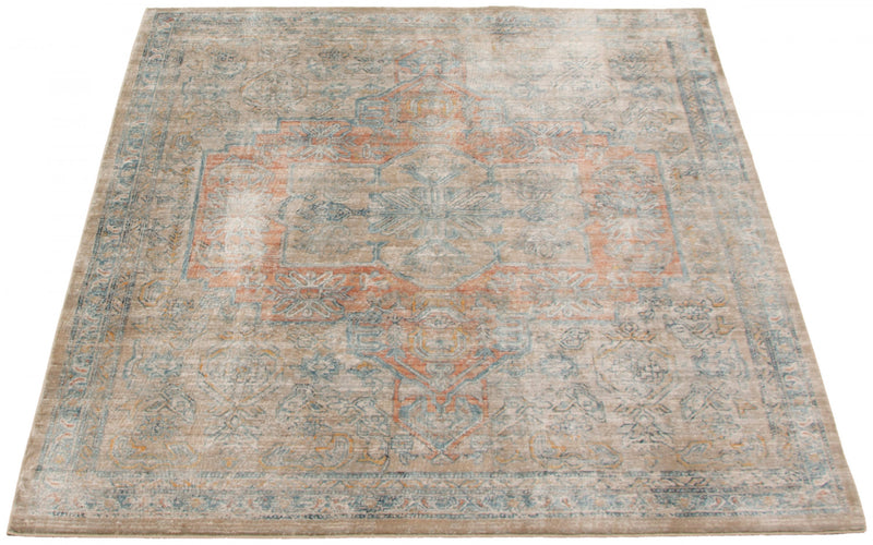 Carpette Baina Heriz beige - 5 pi 3 pox 6 pi 7 po
