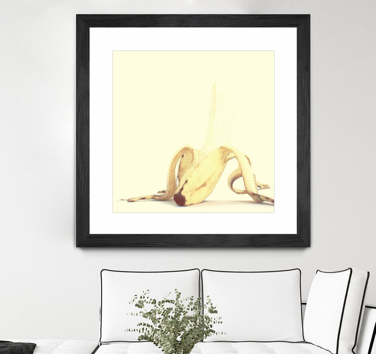 Œuvre d’art murale encadrée noire et mate « Banada Honey Puff » 36 x 36
