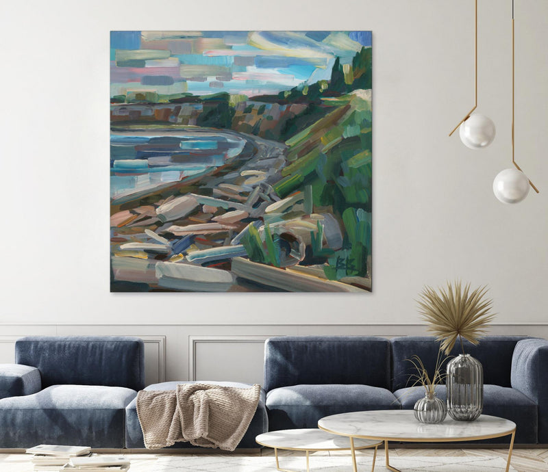Œuvre d’art murale Giant Art « Early Morning On The Beach » 72 x 72