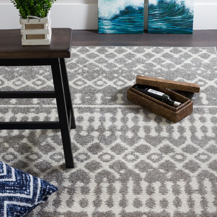 Carpette Lavan grise à motifs marocains 5 x 8