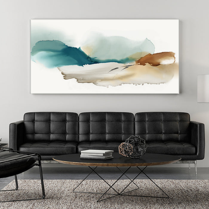 Œuvre d’art murale Giant Art « Inky Blue Mountains » 72 x 36