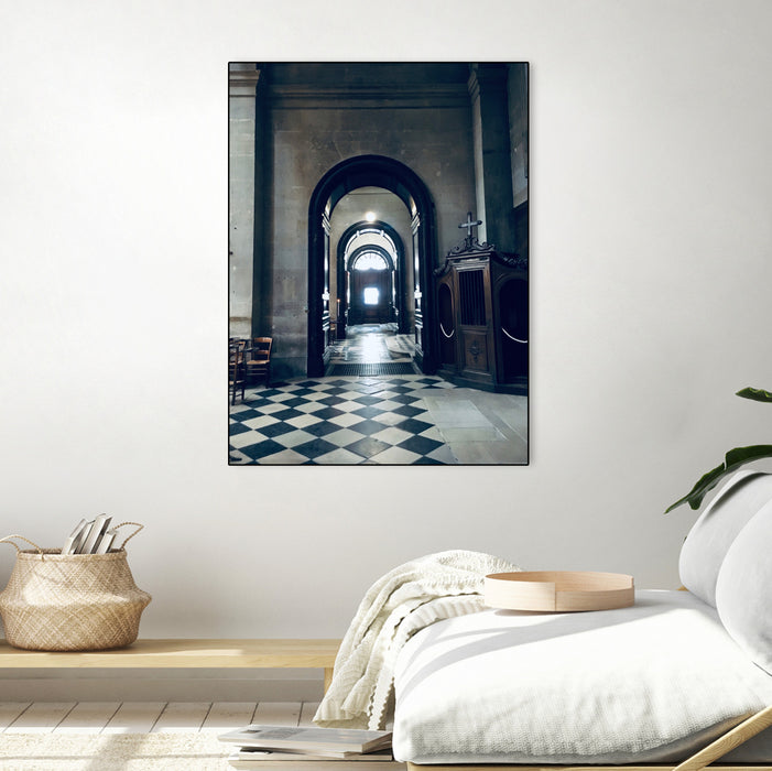 Œuvre d'art murale sur toile encadrée noire « Confessional » 24 x 32