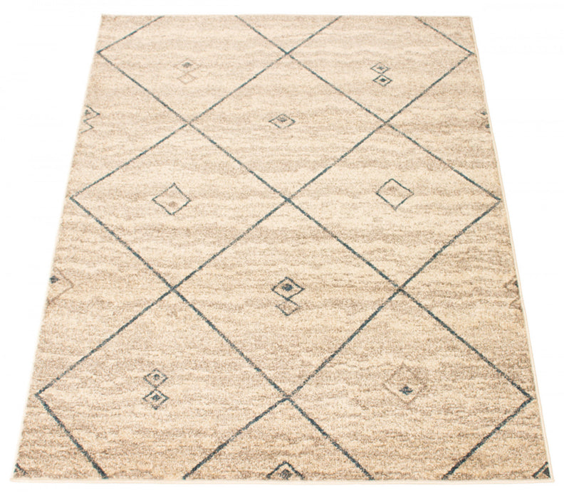 Tapis Grande Ivoire / Bleu 6pi 7 po X 9pi 6po