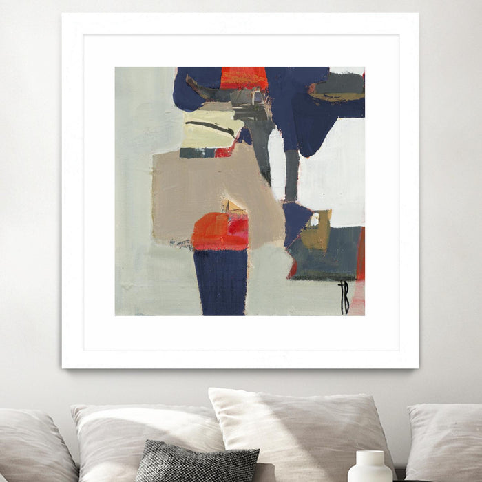 Œuvre d’art murale encadrée blanche et mate « Orange Crush V9 » 30 x 30