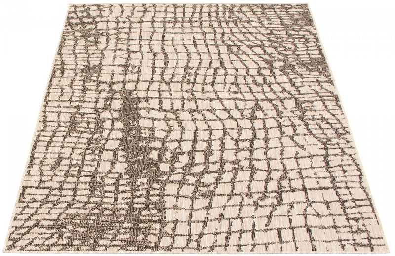 Carpette Sadie Safari argent-noir - 5 pi 3 pox 7 pi 7 po