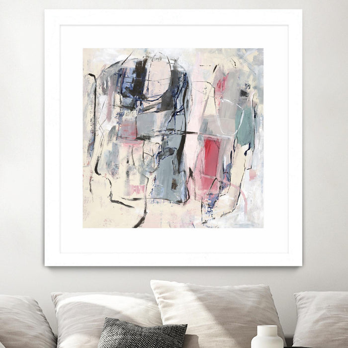 Œuvre d’art murale encadrée blanche et mate « Palpitation Monitor » 30 x 30