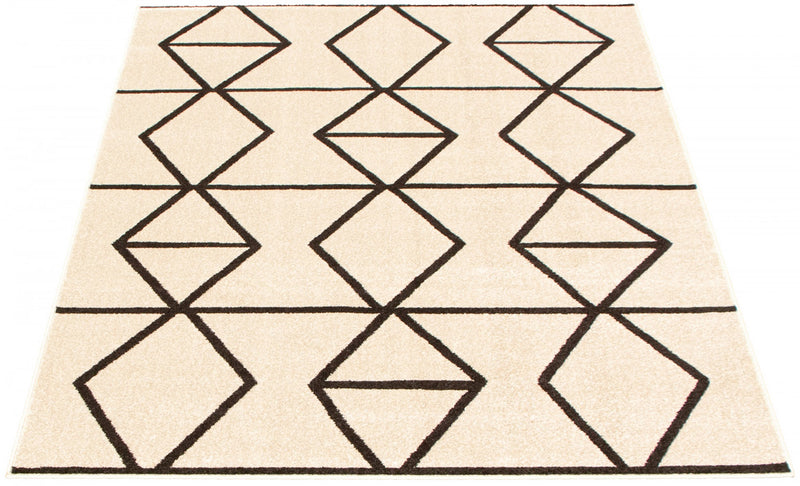 Carpette Anandi ivoire-brune - 5 pi 3 pox 7 pi 3 po