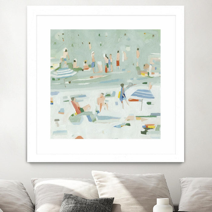 Œuvre d’art murale encadrée blanche et mate « Summer Confetti Ii » 36 x 36