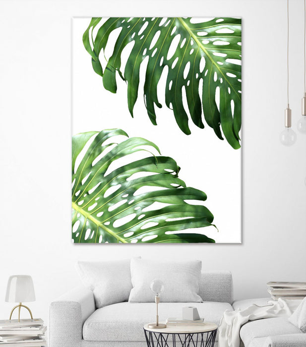Œuvre d’art murale Giant Art « Double Philodendron (color) » 72 x 54