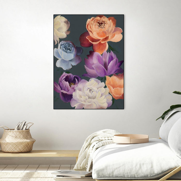 Œuvre d’art murale sur toile encadrée noire « November Blooms » 30 x 40