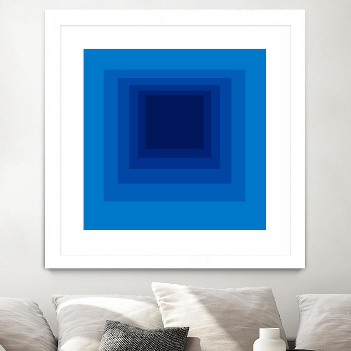 Œuvre d’art murale encadrée blanche et mate « After Josef B » 36 x 36