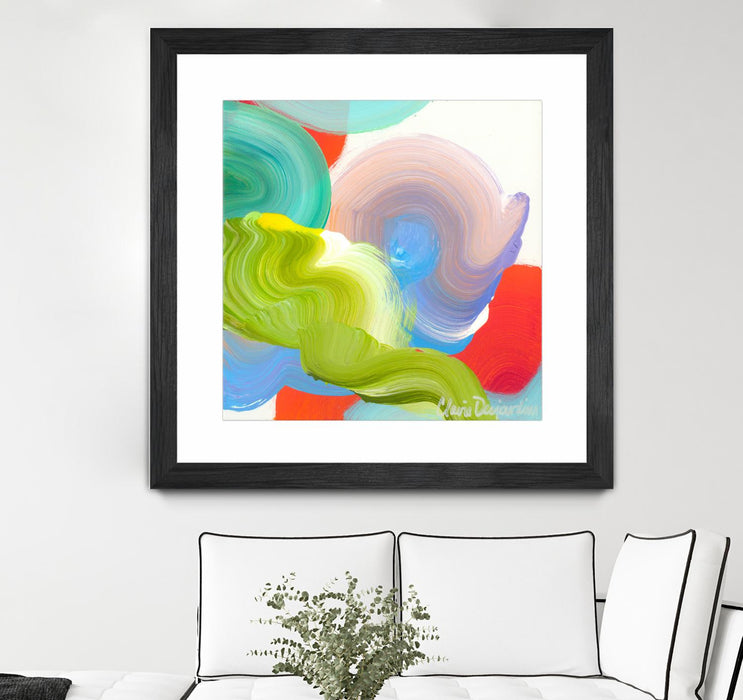 Œuvre d'art murale encadrée noire et mate « Vav 05 » 30 x 30