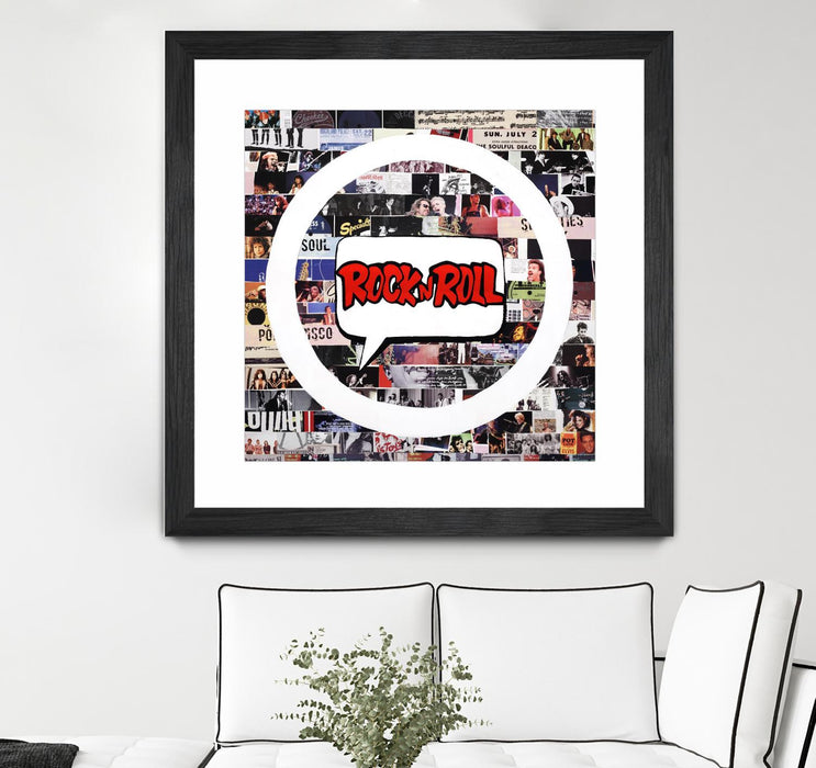 Œuvre d’art murale encadrée noire et mate « Its Here To Stay » 36 x 36