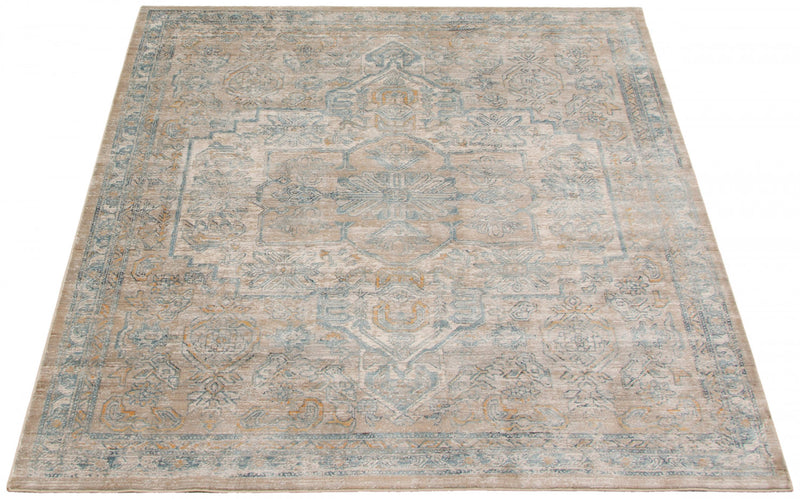 Carpette Baina Heriz beige-gris - 5 pi 3 pox 6 pi 7 po