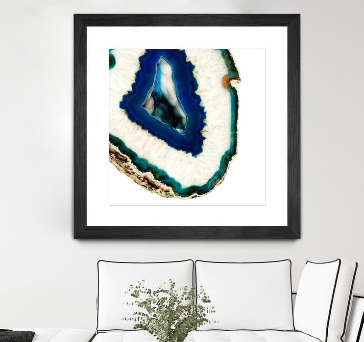 Œuvre d’art murale encadrée noire et mate « Mediterranean Agate A » 30 x 30