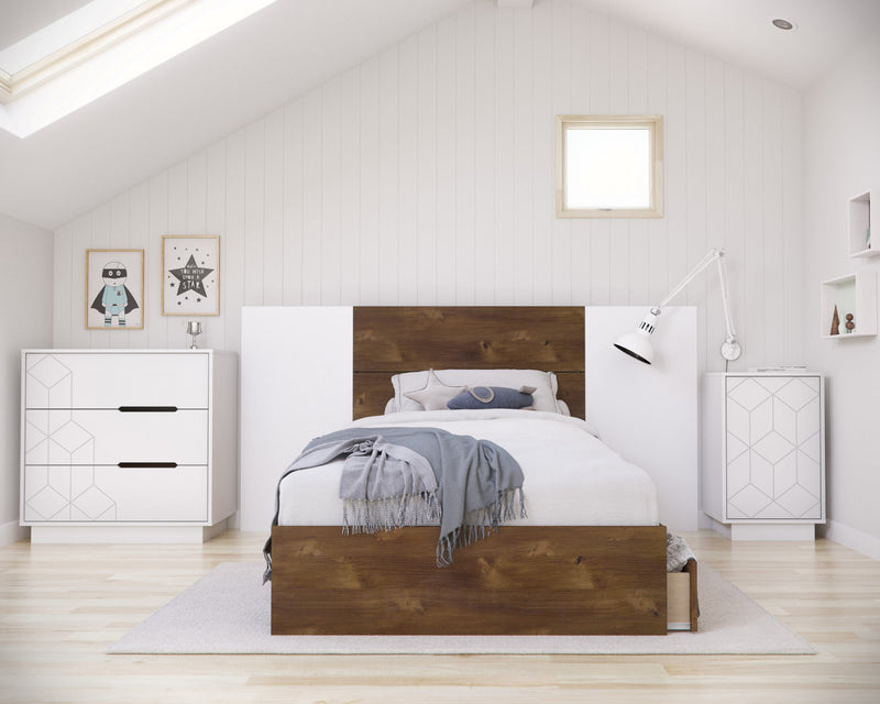 Commode verticale Nordika à 3 tiroirs - blanche