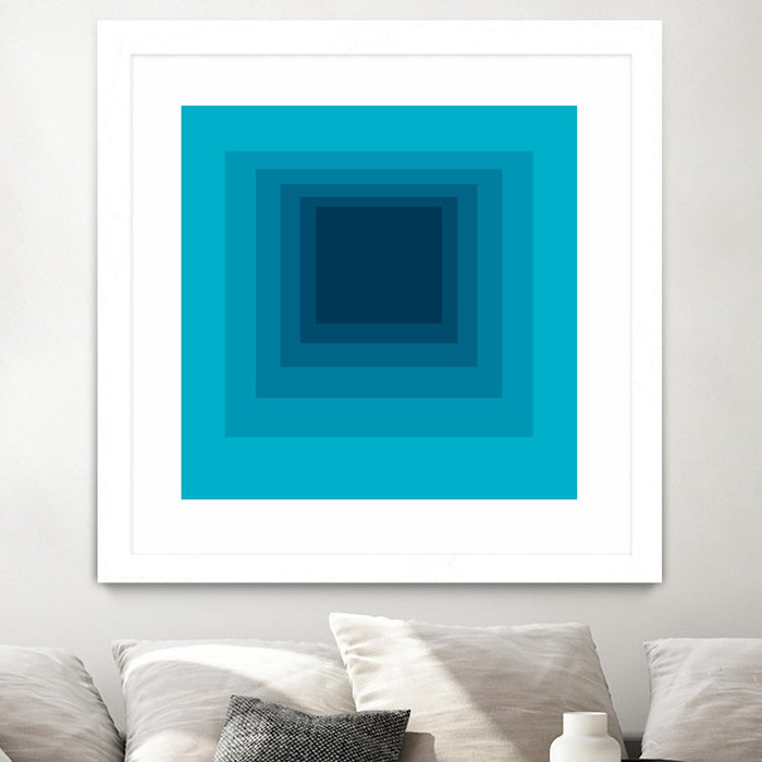 Œuvre d’art murale encadrée blanche et mate « After Josef D » 30 x 30