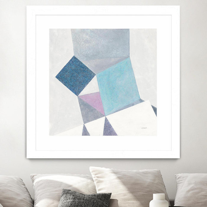 Œuvre d’art murale encadrée blanche et mate « Bay Bridge V1 » 36 x 36