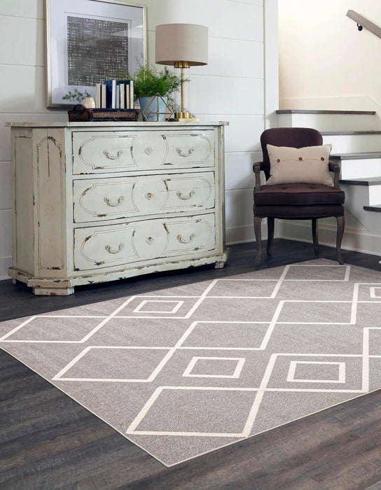 Carpette Kenza grise lavable à la machine - 8 pi 0 po x 10 pi 0 po
