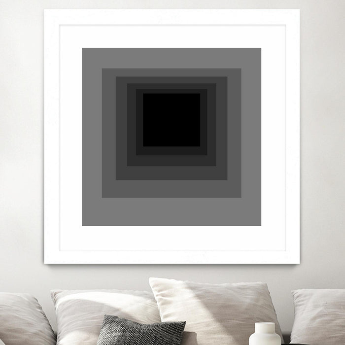 Œuvre d’art murale encadrée blanche et mate « After Josef A » 30 x 30