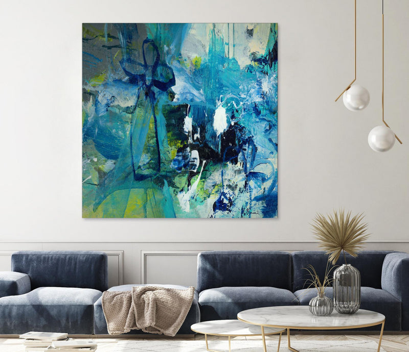 Œuvre d’art murale Giant Art « Abstract Flower » 54 x 54