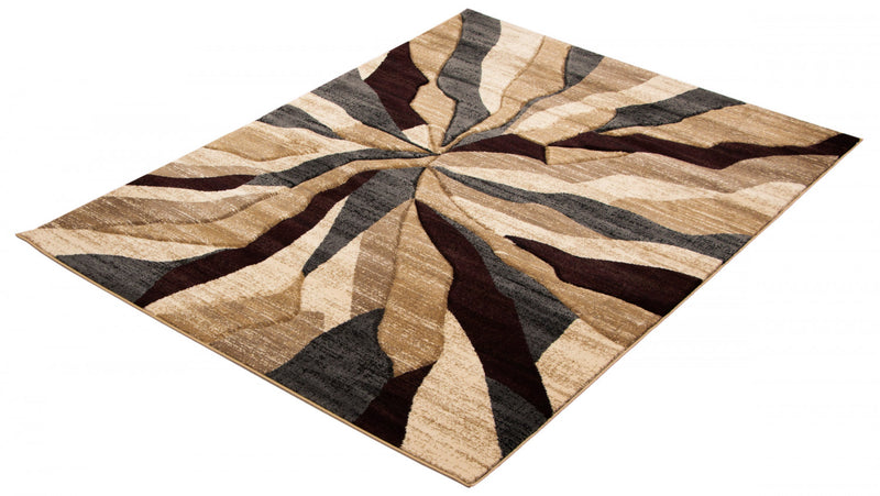 Carpette Mayoree brun, beige et noir - 6 pi 7 po x 9 pi 6 po