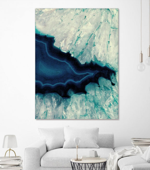 Œuvre d’art murale Giant Art « Up Close Blue Mineral Ii » 72 x 54