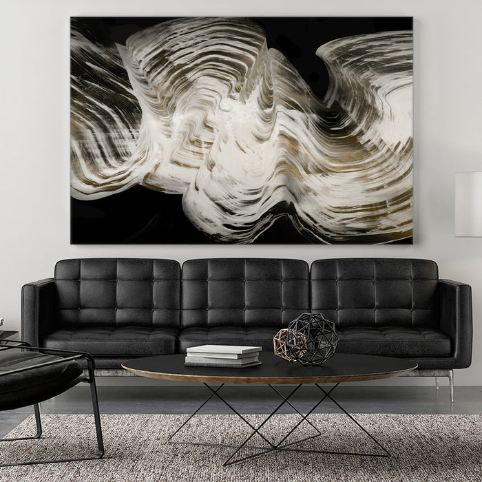 Œuvre d’art murale Giant Art « White Strokes » 72 x 48