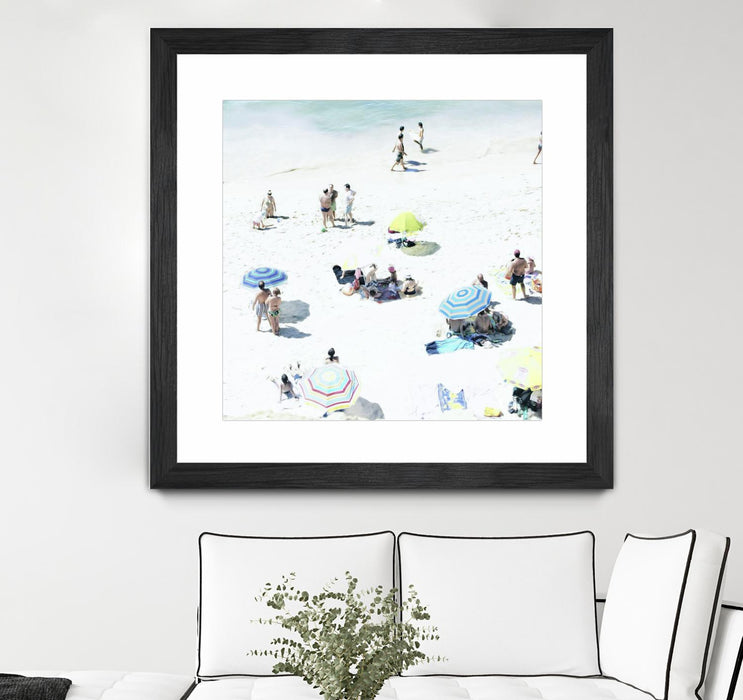 Œuvre d’art murale encadrée noire et mate « Happy Days » 36 x 36