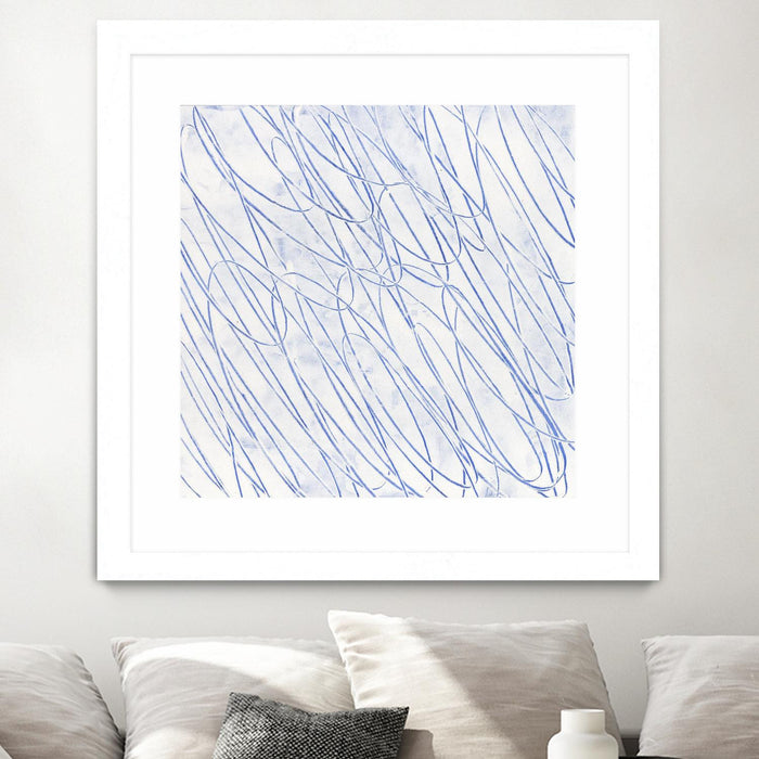 Œuvre d’art murale encadrée blanche et mate « Hula Ii » 30 x 30