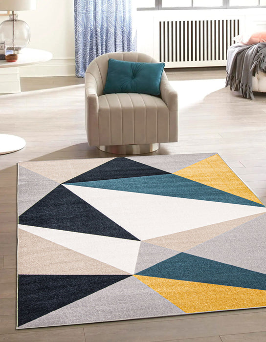 Carpette Gemma multicolore lavable à la machine - 3 pi 0 po x 5 pi 0 po