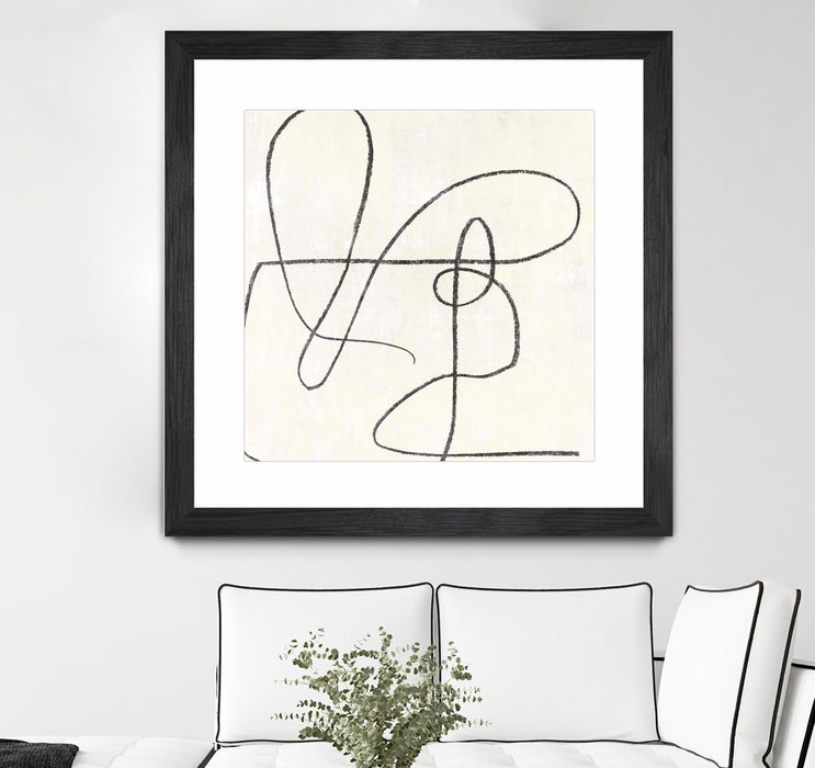 Œuvre d’art murale encadrée noire et mate « Juxtaposing » 30 x 30