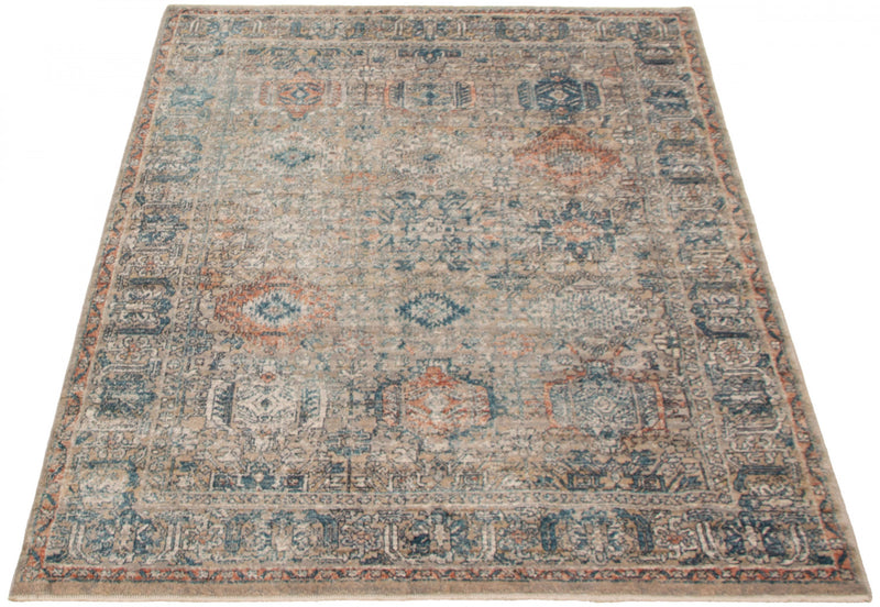 Carpette Bolivar Yalameh bleu -gris - 5 pi 3 pox 7 pi 6 po