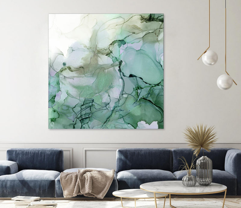 Œuvre d’art murale Giant Art « Emerald Cavern I » 54 x 54