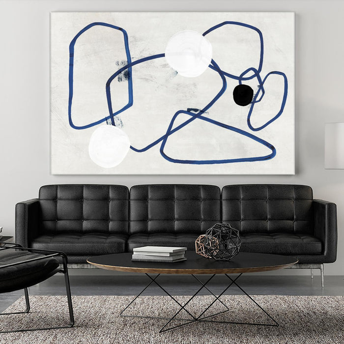 Œuvre d’art murale Giant Art « Midblue Ii » 72 x 48