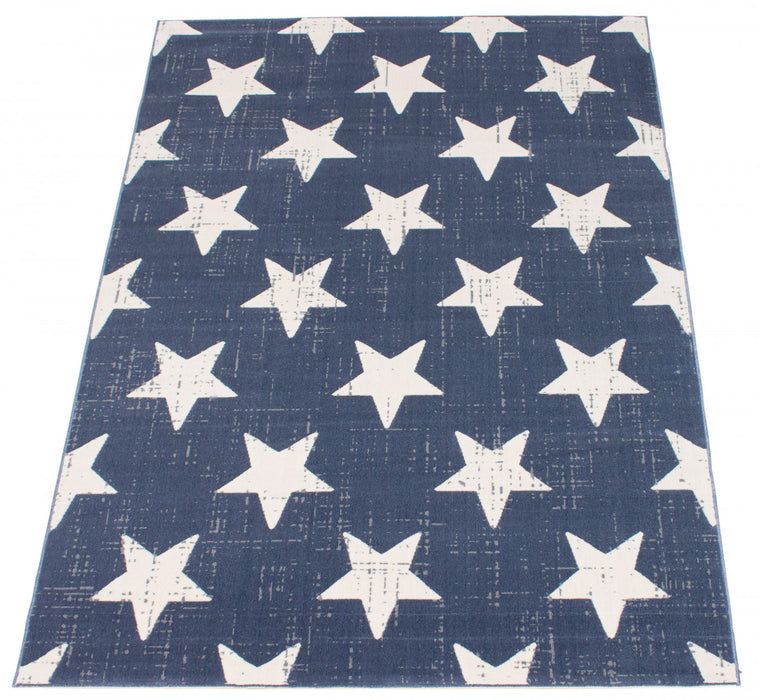 Carpette Ira bleu marine 5 pi 3 po x 7 pi 7 po