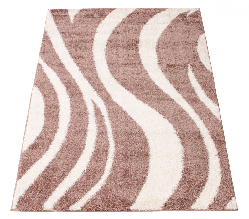 Carpette à poil long Luci rose 3 pi 11 po x 6 pi 0 po