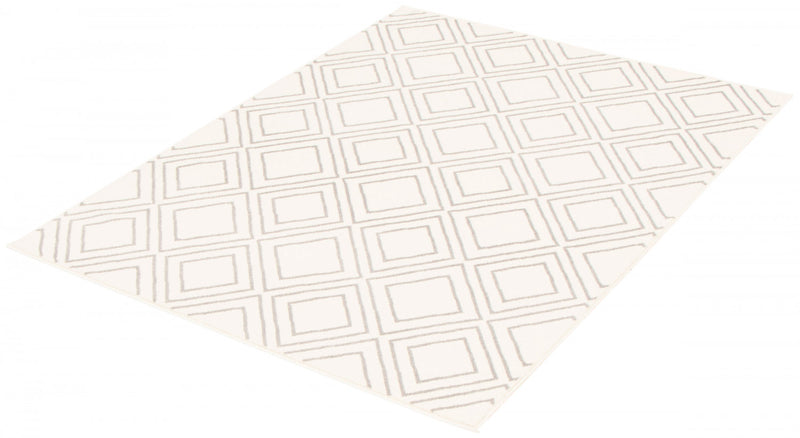 Carpette August blanc géodegris 6 pi 7 po x 9 pi 6 po