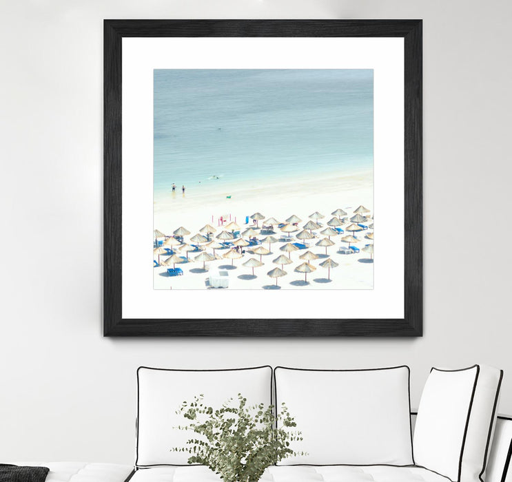 Œuvre d’art murale encadrée noire et mate « Sesimbra I » 30 x 30