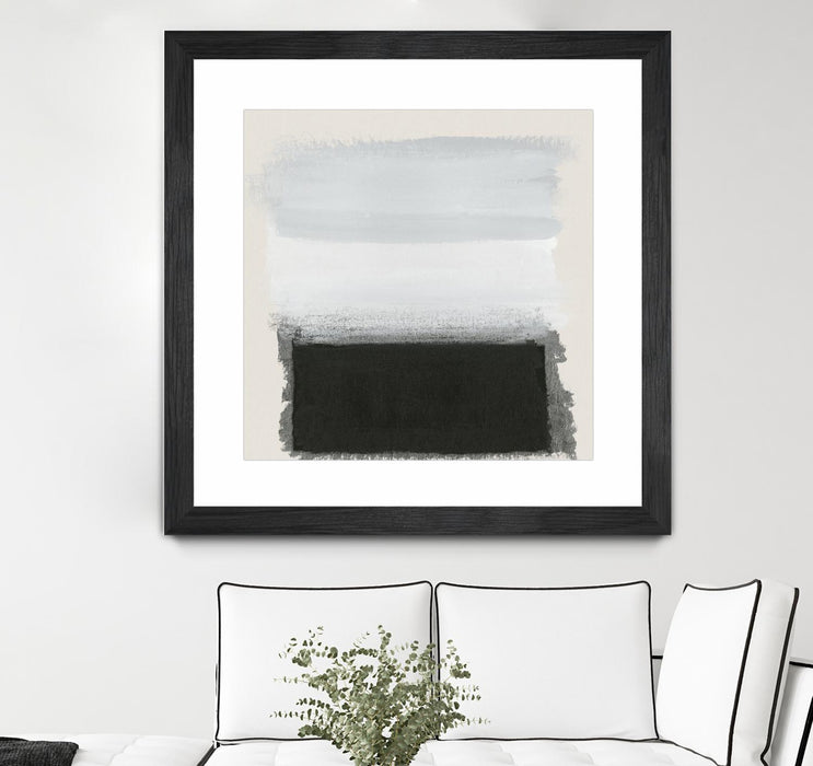 Œuvre d’art murale encadrée noire et mate « Star Night Interlude » 36 x 36