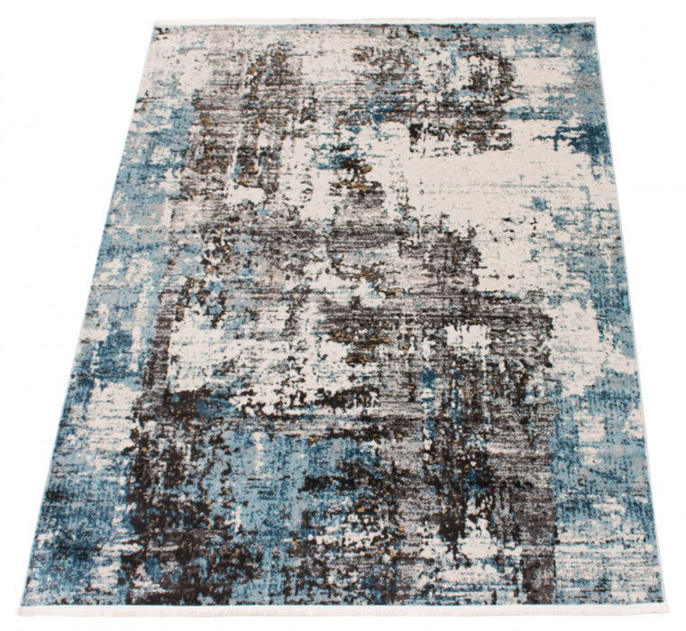 Carpette Emmylou bleue 6 pi 7 po x 9 pi 6 po